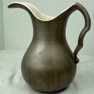 Vintage Haeger Large 2 Toned Silver/White Pitcher